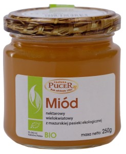 MIÓD NEKTAROWY WIELOKWIATOWY BIO 250 g - PASIEKA PUCER