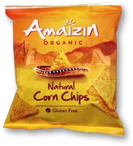 CHIPSY KUKURYDZIANE SOLONE BEZGLUTENOWE BIO 75 g - AMAIZIN