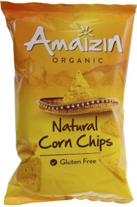 CHIPSY KUKURYDZIANE SOLONE BEZGLUTENOWE BIO 150 g - AMAIZIN