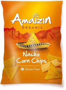 CHIPSY NACHOS KUKURYDZIANE O SMAKU SEROWYM BEZGLUTENOWE BIO 150 g - AMAIZIN