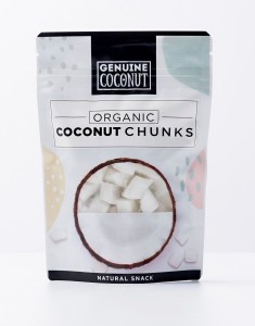 KAWAŁKI KOKOSA ŚWIEŻE BEZGLUTENOWE BIO 100 g - GENUINE COCONUT