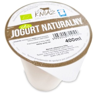 JOGURT NATURALNY BIO 400 ml - EKO KNIAŹ (Zamawiaj do Soboty do godz.14:00 )