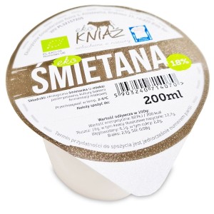 ŚMIETANA 18 % BIO 200 ml - EKO KNIAŹ (Zamawiaj do soboty godz. 14:00)
