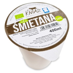 ŚMIETANA 12 % BIO 400 ml - EKO KNIAŹ (Zamawiaj do soboty godz. 14:00)