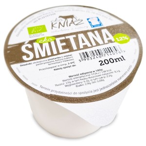 ŚMIETANA 12 % BIO 200 ml - EKO KNIAŹ (Zamawiaj do soboty godz. 14:00)