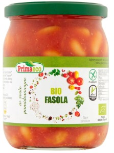 FASOLA W SOSIE POMIDOROWYM BEZGLUTENOWA BIO 440 g - PRIMAECO