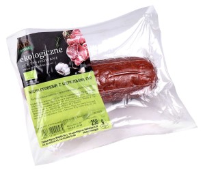 KIEŁBASA SUCHA DROBIOWA Z WIEPRZOWINĄ BIO (około 0,25 kg) - WASĄG - Zamówienia przyjmujemy do piątku do godz.. 10:00 