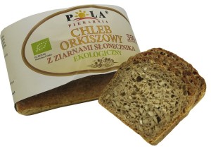 CHLEB ORKISZOWY Z ZIARNAMI SŁONECZNIKA BIO 350 g - POLA (Zamawiaj do Poniedziałku godz.10:00)