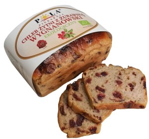 CHLEB ŻYTNI WYGNANOWSKI Z ŻURAWINĄ BIO 350 g - POLA (Zamawiaj do Poniedziałku godz.10:00)