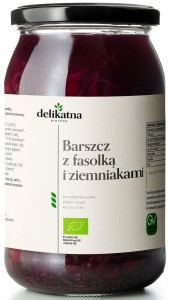 ZUPA BARSZCZ UKRAIŃSKI Z FASOLKĄ I ZIEMNIAKAMI BIO 900 ml - DELIKATNA (ZAKWASOWNIA)