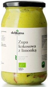 ZUPA KOKOSOWA Z LIŚĆMI LIMONKI BIO 900 ml - DELIKATNA (ZAKWASOWNIA)