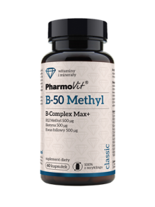 WITAMINA B-50 METHYL B-COMPLEX MAX+ BEZGLUTENOWA 60 KAPSUŁEK - PHARMOVIT (CLASSIC)
